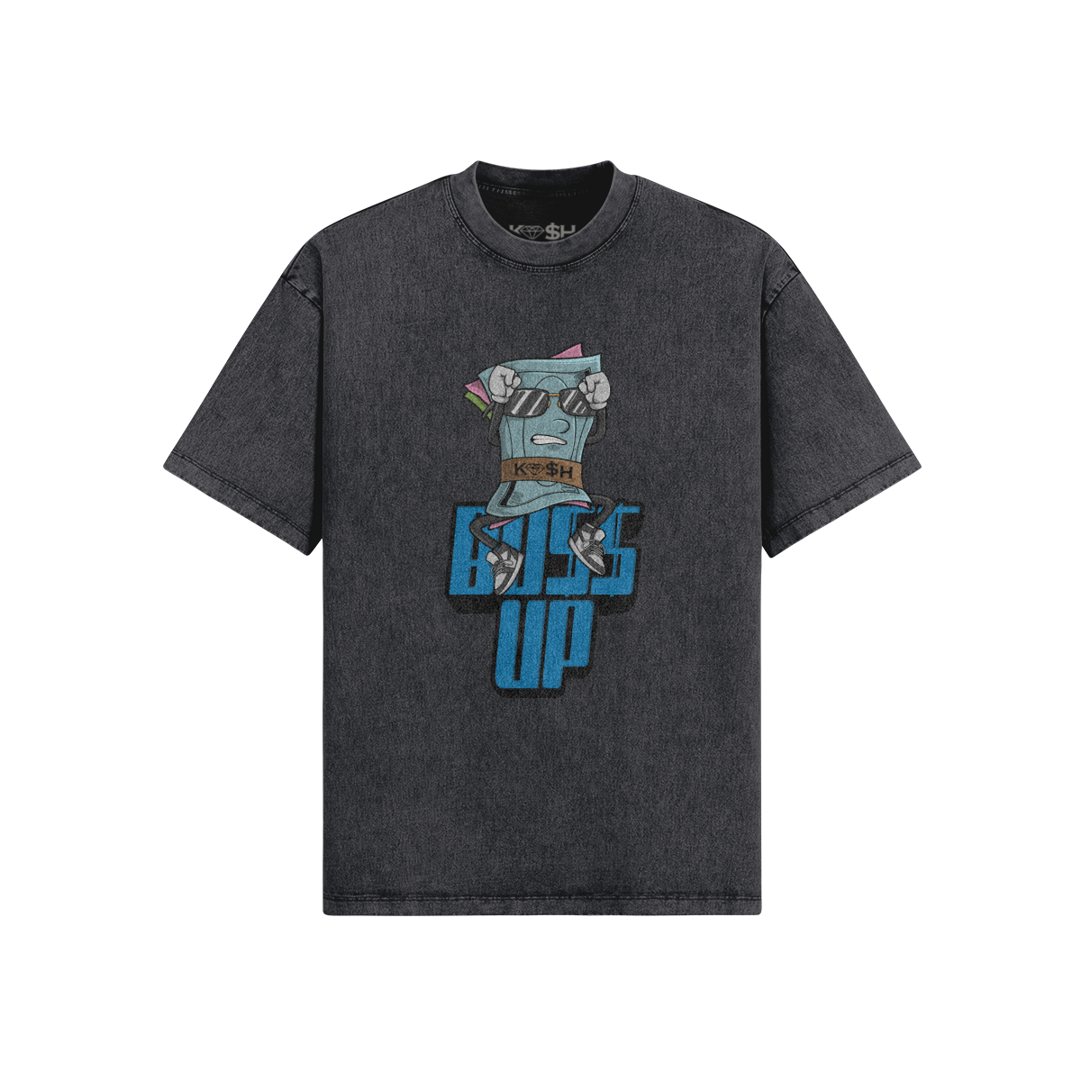 Boss Up Washed tee-Dark Grey