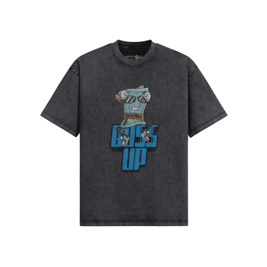 Boss Up Washed tee-Dark Grey