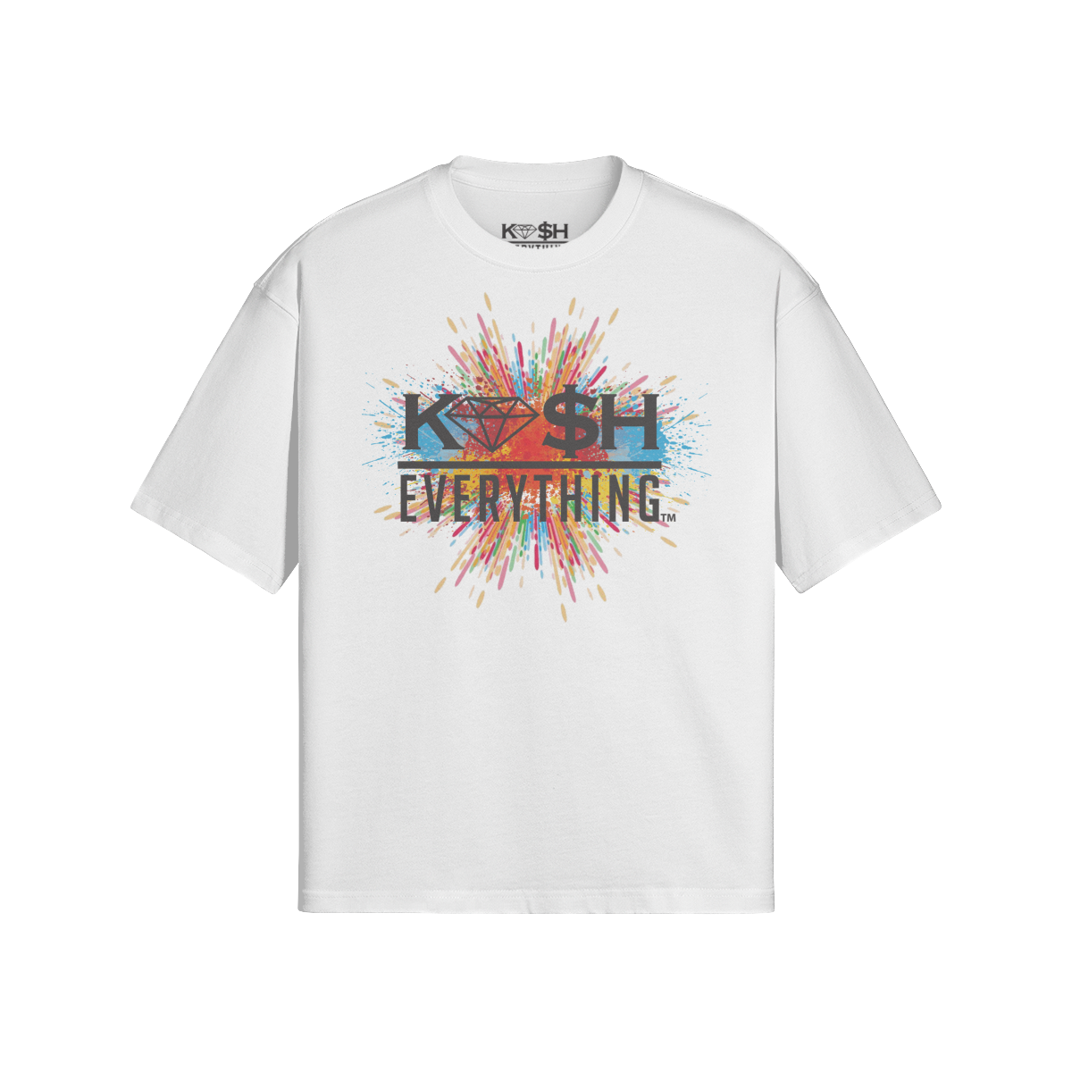 White Splatter Boxy Tee-White