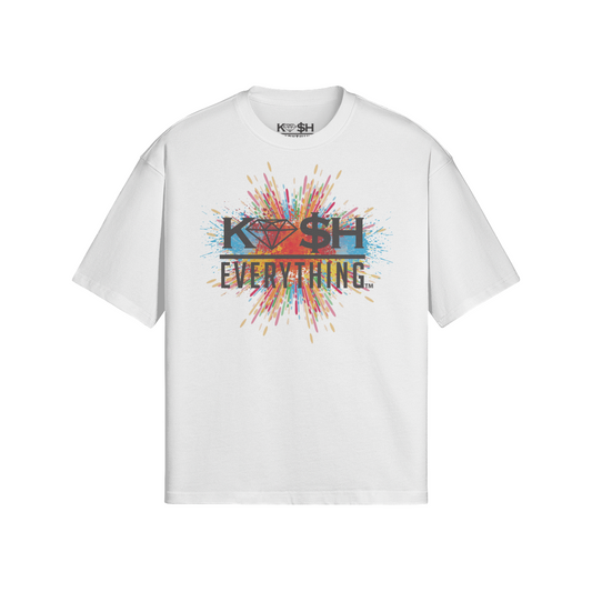 White Splatter Boxy Tee-White