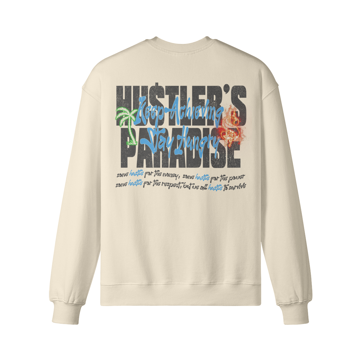 Hustlers Paradise Crew Neck-Cream